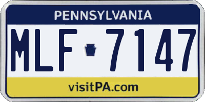 PA license plate MLF7147