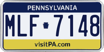 PA license plate MLF7148