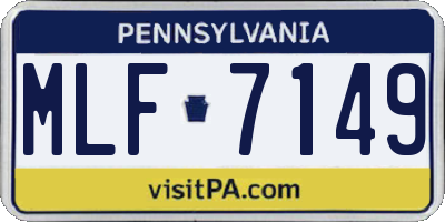 PA license plate MLF7149