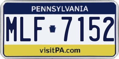 PA license plate MLF7152