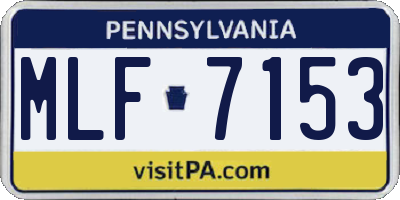 PA license plate MLF7153