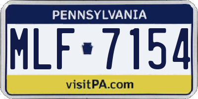 PA license plate MLF7154