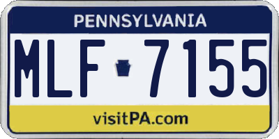PA license plate MLF7155