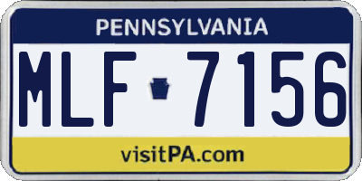 PA license plate MLF7156