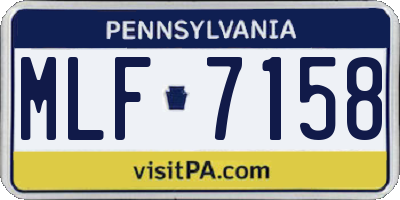 PA license plate MLF7158