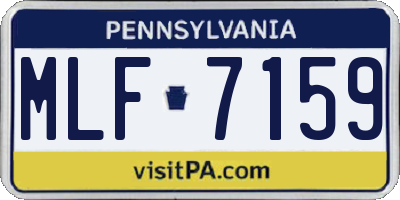 PA license plate MLF7159