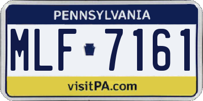 PA license plate MLF7161