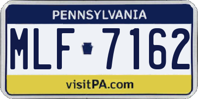 PA license plate MLF7162