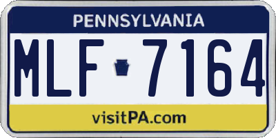 PA license plate MLF7164