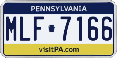 PA license plate MLF7166