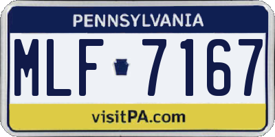 PA license plate MLF7167