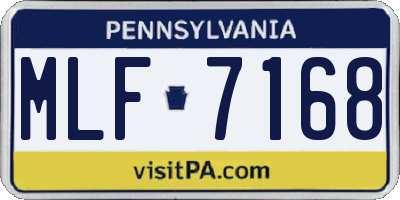 PA license plate MLF7168