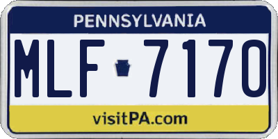 PA license plate MLF7170