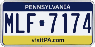PA license plate MLF7174