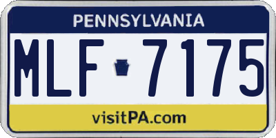 PA license plate MLF7175