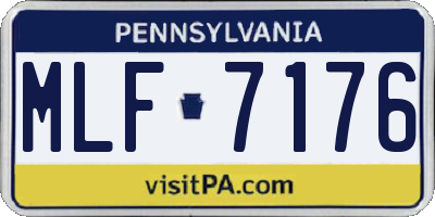 PA license plate MLF7176