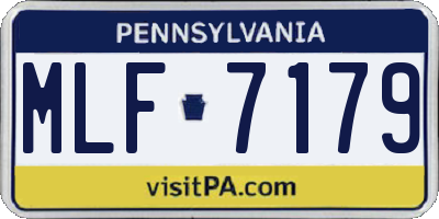 PA license plate MLF7179