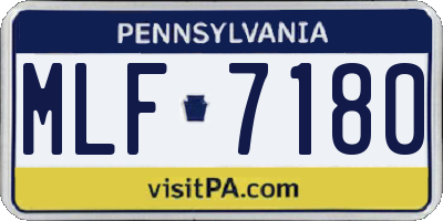PA license plate MLF7180