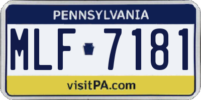 PA license plate MLF7181