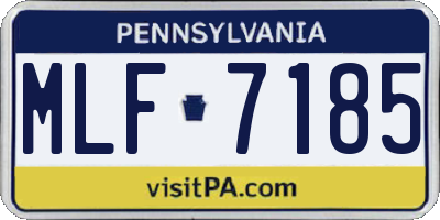 PA license plate MLF7185