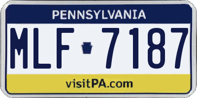 PA license plate MLF7187