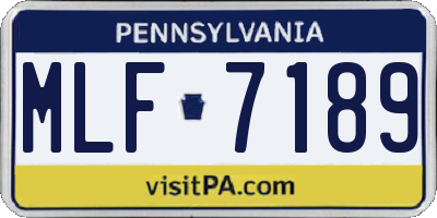 PA license plate MLF7189