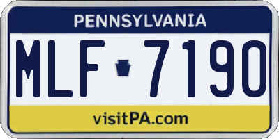 PA license plate MLF7190