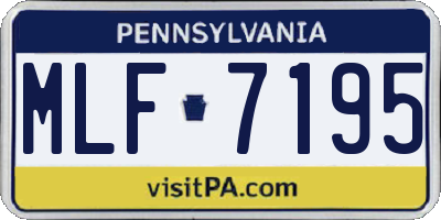 PA license plate MLF7195