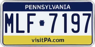 PA license plate MLF7197
