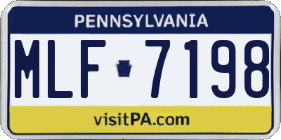 PA license plate MLF7198