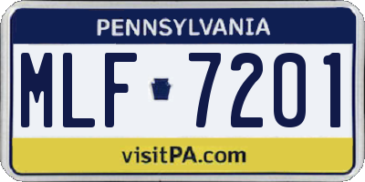PA license plate MLF7201
