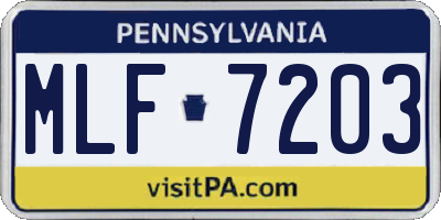 PA license plate MLF7203