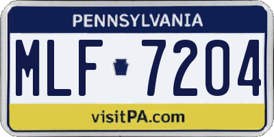PA license plate MLF7204