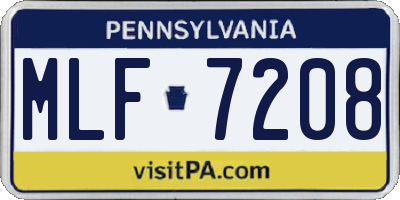 PA license plate MLF7208