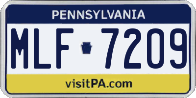 PA license plate MLF7209