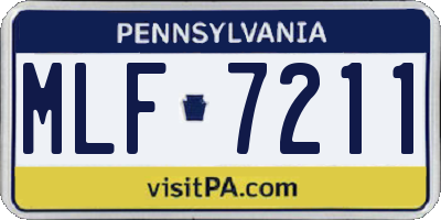 PA license plate MLF7211