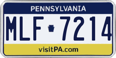 PA license plate MLF7214