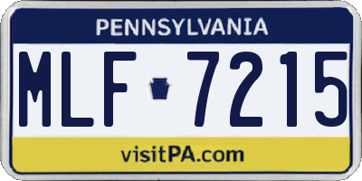 PA license plate MLF7215