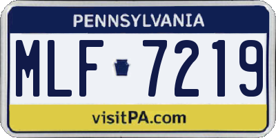 PA license plate MLF7219