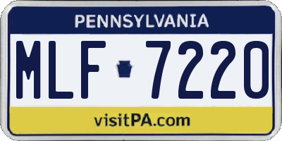 PA license plate MLF7220