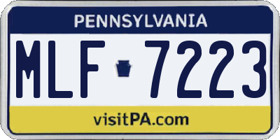 PA license plate MLF7223