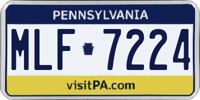 PA license plate MLF7224