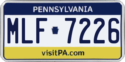 PA license plate MLF7226