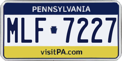 PA license plate MLF7227