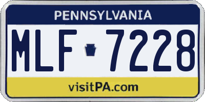 PA license plate MLF7228
