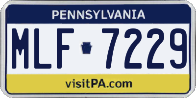 PA license plate MLF7229