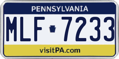 PA license plate MLF7233