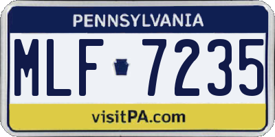PA license plate MLF7235