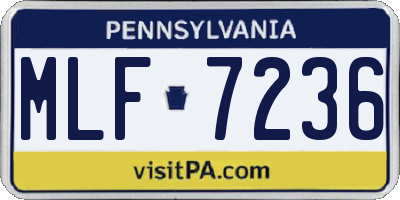 PA license plate MLF7236