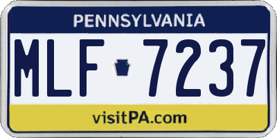 PA license plate MLF7237